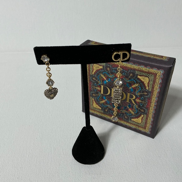 Dior Gold CD Dangle Earrings - Picture 1 of 3